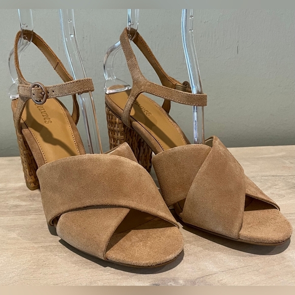 Soludos Shoes - Soludos Suede Heels with Wicker Covered Heels Size 11  New In Box!